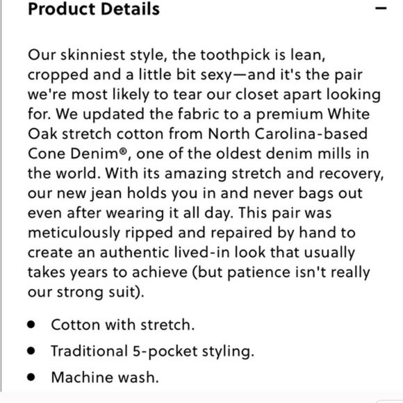 J Crew Cone Denim Toothpick Jeans Skinny Fit Sz 29 - Picture 7 of 8